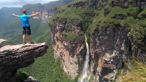 Sense Freedom Limitless Possibilities Man Top World Brazil Stock Footage 107768375