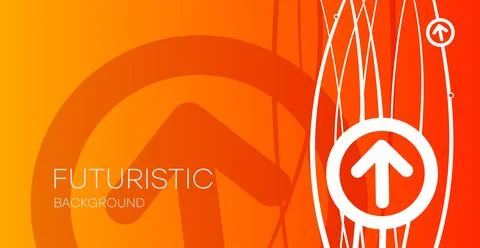 Sense of perspective arrows Light arrow up the chain on an orange background, Stock Illustration