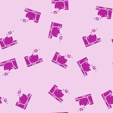 Sense smell glyph vector seamless pattern Illustrazione stock