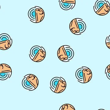 Sense smell vector seamless pattern Stockillustratie