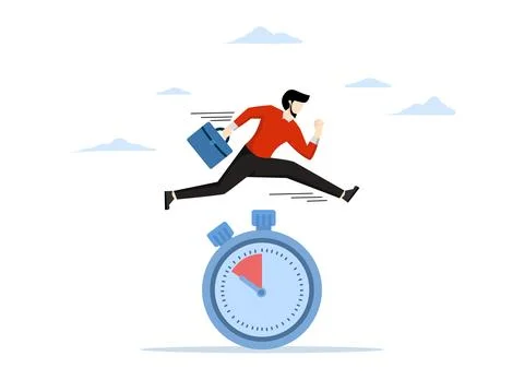 The sense of urgency, the reaction to priority tasks. Illustrazione stock