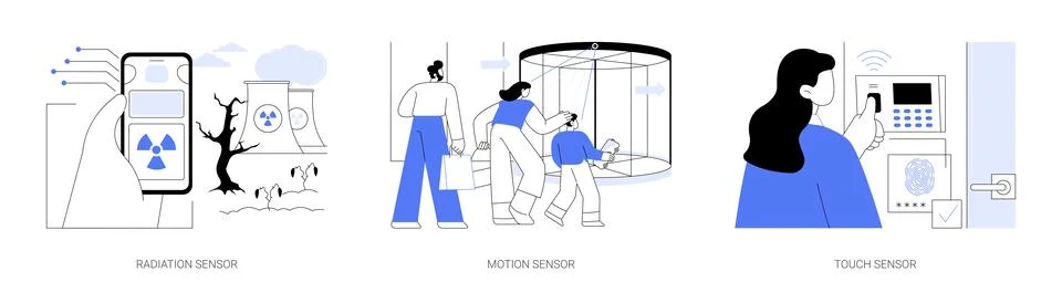 Sensing technology isolated cartoon vector illustrations se Stock Illustration