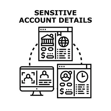 Sensitive account data protection and digital identity security Illustrazione stock