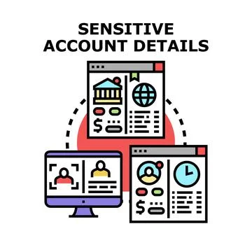 Sensitive account data protection and digital identity security Illustrazione stock
