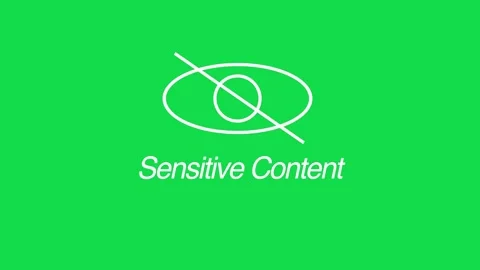 Sensitive content animation on green screen background. sensitive content eye ic Stock Footage 314457130