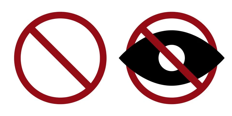 Sensitive content ban prohibit icon. Not allowed banned content. Stock Illustration