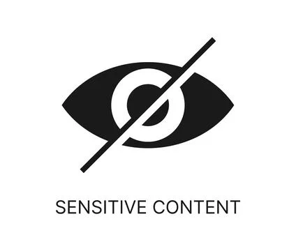 Sensitive content, censored data icon or symbol Stock Illustration