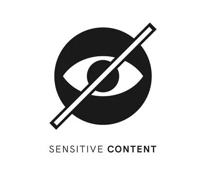 Sensitive content, hidden data icon or sign Stock Illustration