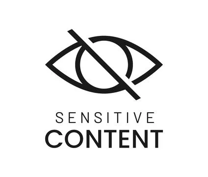 Sensitive content, hidden material icon Stock Illustration