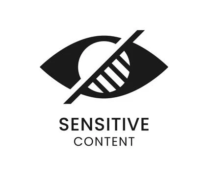 Sensitive content, hidden material icon or sign Stock Illustration