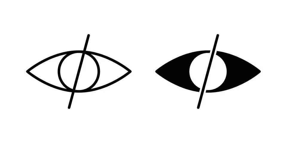 Sensitive content icon solid, line, and editable vector set. Stock Illustration