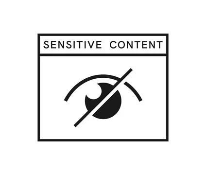 Sensitive content, restricted data icon or symbol Stock Illustration