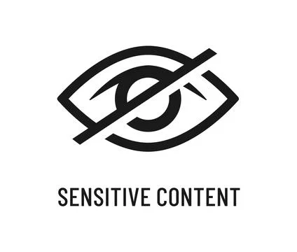 Sensitive content, restricted material icon Stock Illustration