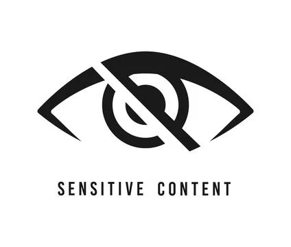 Sensitive content, restricted material icon Stock Illustration