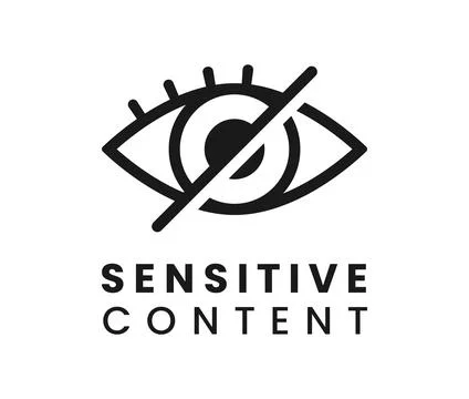 Sensitive content, restricted media icon or symbol Stock Illustration