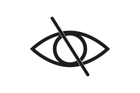 Sensitive content sign , eye . Vector icon. 18 plus content . Censored view.  Stock Illustration