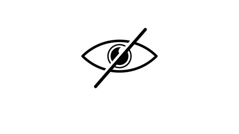Sensitive content warning eye icon animation isolated on white background Stock Footage 342786294