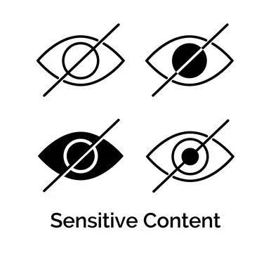 Sensitive content warning icon. Eye vector sensitive content explicit porn photo Stock Illustration