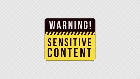 Sensitive content warning label sign animation Stock Footage 333677430