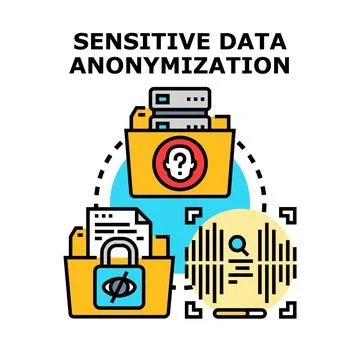 Sensitive data anonymization process protecting private information Stock Illustration