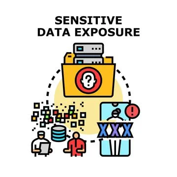 Sensitive data exposure and confidential information security concept Stock Illustration