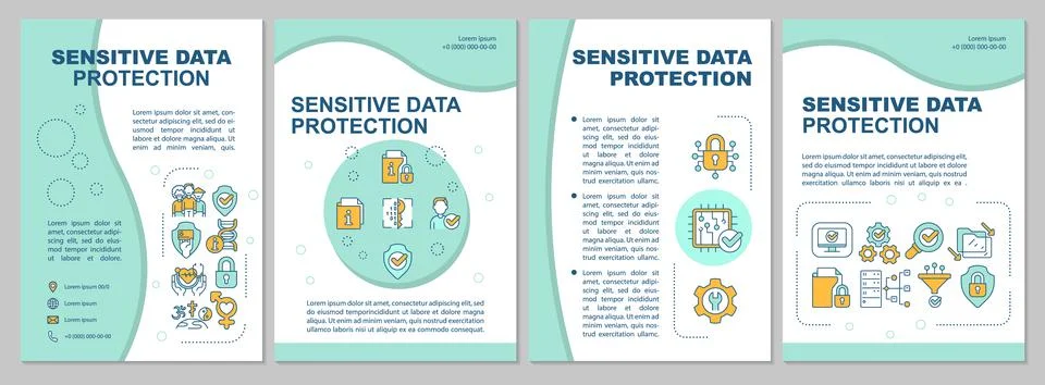 Sensitive data protection mint brochure template 스톡 일러스트