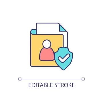 Sensitive data protection RGB color icon Stock Illustration