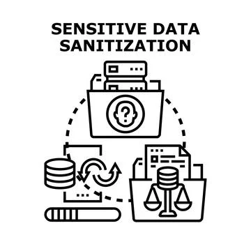 Sensitive data sanitization process ensuring privacy and compliance Stock Illustration