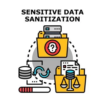 Sensitive data sanitization process ensuring privacy and compliance Stock Illustration