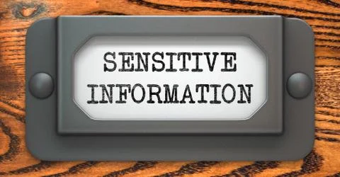 Sensitive Information Concept on Label Holder. Stock Illustration