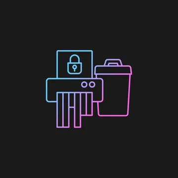Sensitive information disposal gradient vector icon for dark theme Illustrazione stock