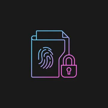 Sensitive information protection gradient vector icon for dark theme Illustrazione stock