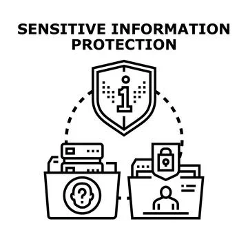 Sensitive information protection system security concept Illustrazione stock