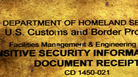 Sensitive Security Information Document Concept with Homeland Security Back.. Stock-Footage 335416120