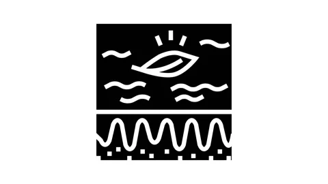 Sensitive skin glyph icon animation Stockbeeldmateriaal 224864103