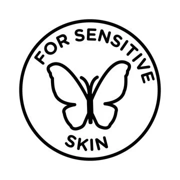 For sensitive skin icon linear logo mark in black and white Stock Illustration