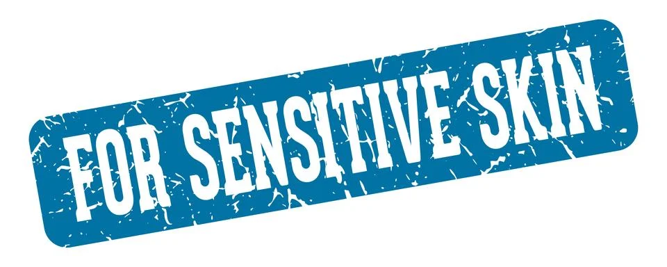 For sensitive skin rectangular sign. for sensitive skin stamp Stock Illustration