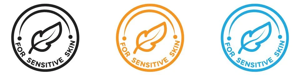 For sensitive skin vector logo set collection for web app ui 스톡 일러스트