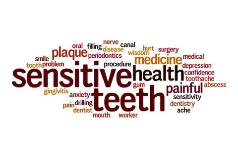 Sensitive teeth word cloud concept Illustrazione stock