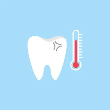 Sensitive tooth flat icon Stock Illustration
