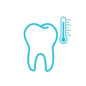 Sensitive tooth icon. Isolated on white background. From blue icon set. Stock Illustration