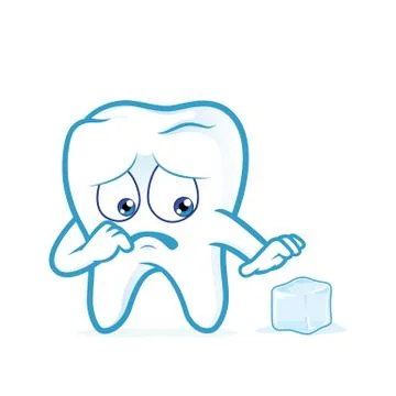 Sensitive tooth scared of a ice Stock Illustration