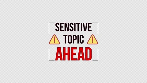 Sensitive topic ahead warning label sign animation Stock Footage 333677328