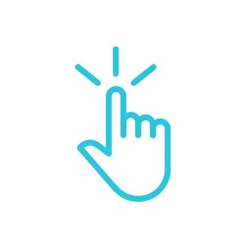 Sensitive touch area icon, clicking finger. Isolated on white background. F.. Stock Illustration