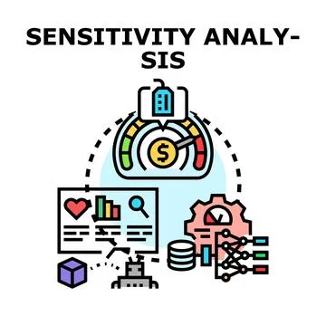 Sensitivity analysis evaluating system business risks Stock Illustration