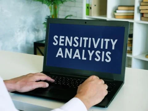 Sensitivity analysis report on the screen of laptop. Stock Photos