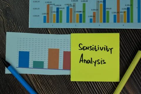 Sensitivity Analysis write on sticky notes isolated on office desk. Stock Photos