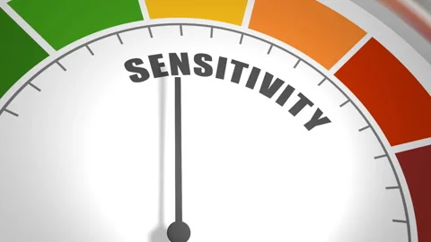 Sensitivity measuring device with arrow and scale. 3D render Stock Footage 169032640
