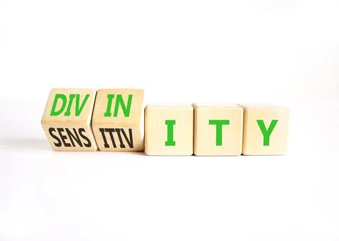 Sensitivity or divinity symbol. Concept words Sensitivity or Divinity on wo.. Fotos de archivo
