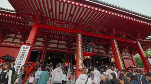 Senso-Ji Temple is buddhist temple in Asakusa, Tokyo, Japan. It is oldest temple Stock-Footage 253315490